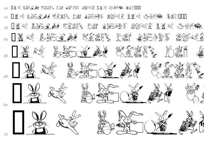 Easter Bunny font waterfall